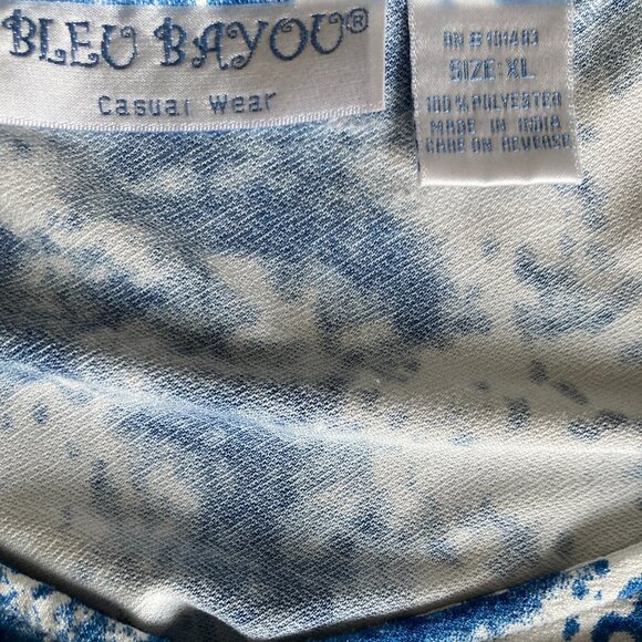 Bleu Bayou Blue & White Blouse Extra Large XL - Picture 3 of 4